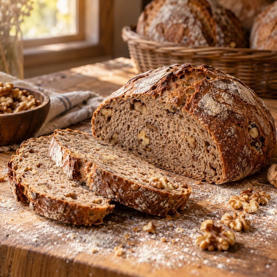 Pan de centeno y nueces